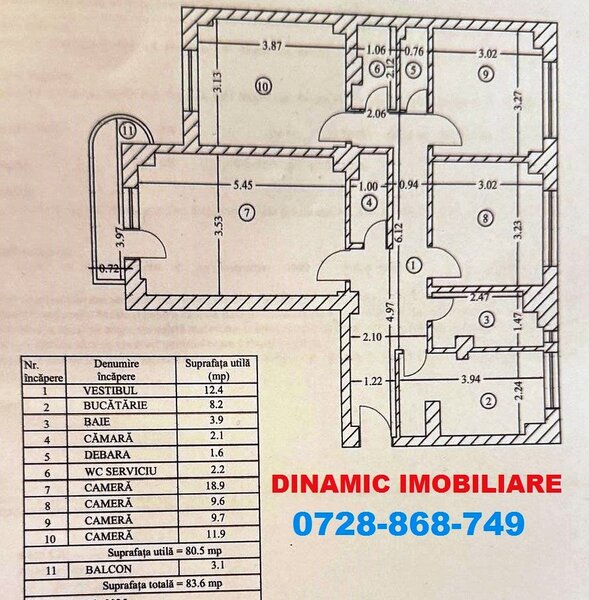 Dristor, metrou, 4 camere, stradal, 4/10, decomandat, bloc 1987